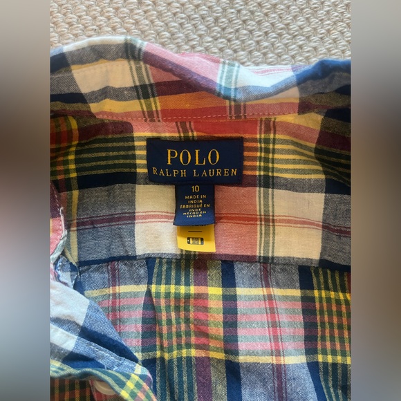 Polo Ralph Lauren Multicolor Plaid Shirt Dress - size 10 - Picture 2 of 7